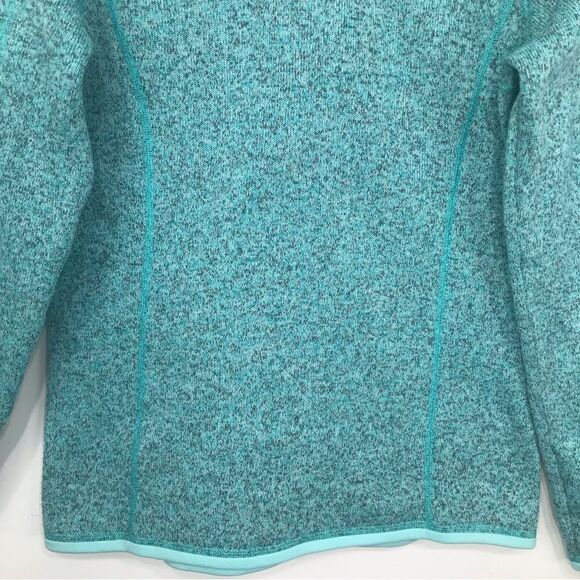 Patagonia Mint Green Gray Mottled Quarter Zip Knit Fleece Pullover - Picture 10 of 14